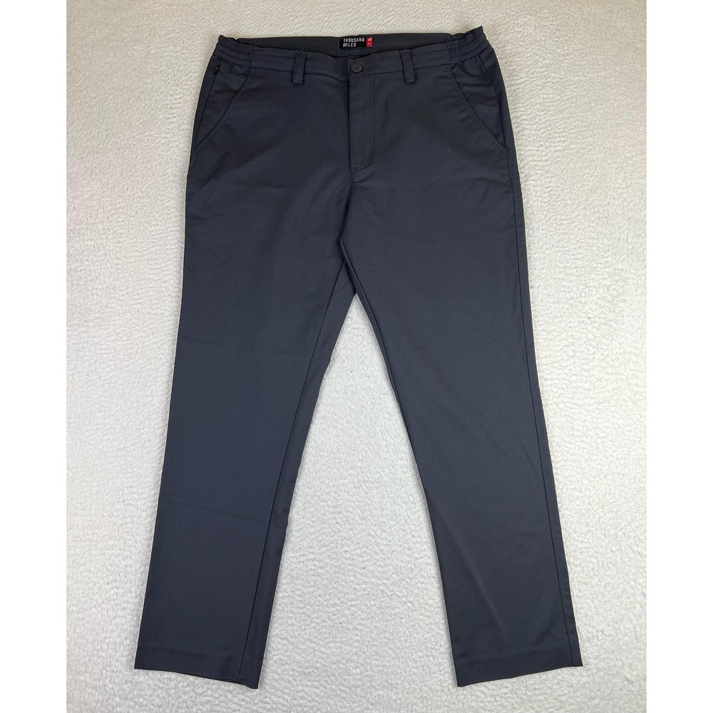 Thousand Miles Pants Mens Large Gray Slim Fit Travel Chino Stretch Casual